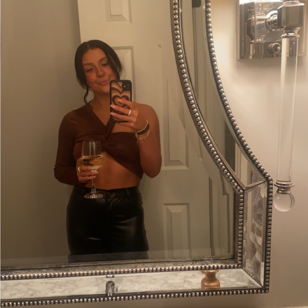 Brown crop top